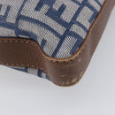 FENDI Zucca Canvas Celeria Shoulder Bag Blue Silver Auth ep16488-21