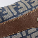 FENDI Zucca Canvas Celeria Shoulder Bag Blue Silver Auth ep16488-22