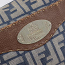 FENDI Zucca Canvas Celeria Shoulder Bag Blue Silver Auth ep16488-23