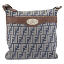 FENDI Zucca Canvas Celeria Shoulder Bag Blue Silver Auth ep16488-13