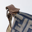 FENDI Zucca Canvas Celeria Shoulder Bag Blue Silver Auth ep16488-8