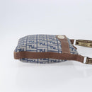 FENDI Zucca Canvas Celeria Shoulder Bag Blue Silver Auth ep16488-3