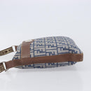 FENDI Zucca Canvas Celeria Shoulder Bag Blue Silver Auth ep16488-4