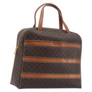 CELINE Macadam Canvas Hand Bag PVC Leather Brown Gold Auth ep16490-1