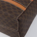 CELINE Macadam Canvas Hand Bag PVC Leather Brown Gold Auth ep16490-9