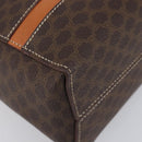 CELINE Macadam Canvas Hand Bag PVC Leather Brown Gold Auth ep16490-14