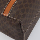 CELINE Macadam Canvas Hand Bag PVC Leather Brown Gold Auth ep16490-16