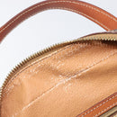 CELINE Macadam Canvas Hand Bag PVC Leather Brown Gold Auth ep16490-11