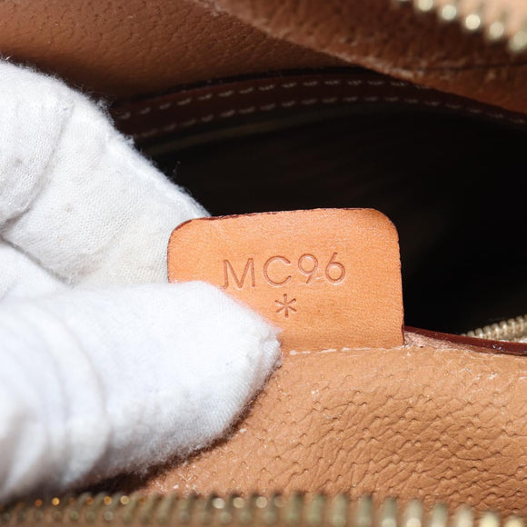 CELINE Macadam Canvas Hand Bag PVC Leather Brown Gold Auth ep16490