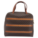 CELINE Macadam Canvas Hand Bag PVC Leather Brown Gold Auth ep16490-2