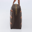 CELINE Macadam Canvas Hand Bag PVC Leather Brown Gold Auth ep16490-3
