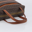 CELINE Macadam Canvas Hand Bag PVC Leather Brown Gold Auth ep16490-7