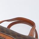 CELINE Macadam Canvas Hand Bag PVC Leather Brown Gold Auth ep16490-8