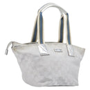 GUCCI GG Canvas Web Sherry Line Hand Bag Silver 131228 Auth ep16492-1