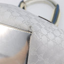 GUCCI GG Canvas Web Sherry Line Hand Bag Silver 131228 Auth ep16492-15