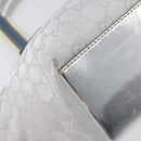 GUCCI GG Canvas Web Sherry Line Hand Bag Silver 131228 Auth ep16492-18