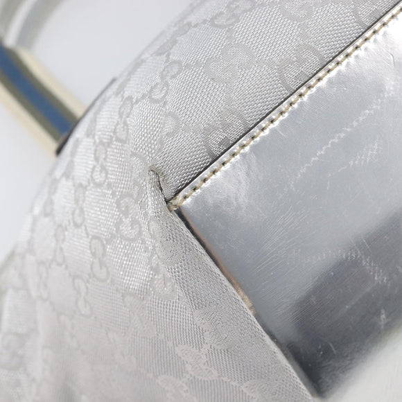 GUCCI GG Canvas Web Sherry Line Hand Bag Silver 131228 Auth ep16492