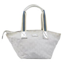 GUCCI GG Canvas Web Sherry Line Hand Bag Silver 131228 Auth ep16492-13