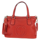 GUCCI Soho Hand Bag Leather 2way Orange Gold 308362 Auth ep16493A-2