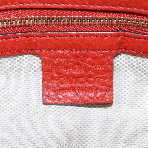 GUCCI Soho Hand Bag Leather 2way Orange Gold 308362 Auth ep16493A