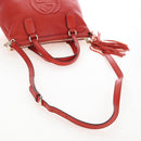 GUCCI Soho Hand Bag Leather 2way Orange Gold 308362 Auth ep16493A-9