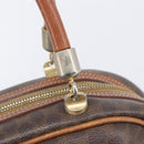 CELINE Macadam Canvas Hand Bag PVC Leather Brown Gold Auth ep16496-17