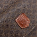 CELINE Macadam Canvas Hand Bag PVC Leather Brown Gold Auth ep16496-18