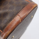 CELINE Macadam Canvas Hand Bag PVC Leather Brown Gold Auth ep16496-10