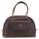 CELINE Macadam Canvas Hand Bag PVC Leather Brown Gold Auth ep16496-13