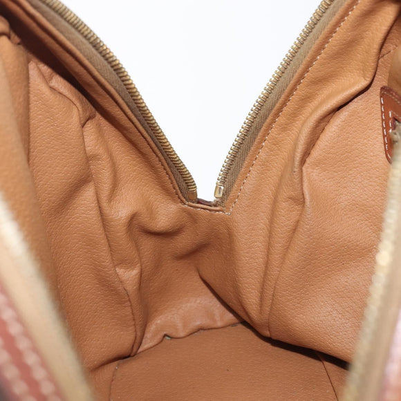 CELINE Macadam Canvas Hand Bag PVC Leather Brown Gold Auth ep16496