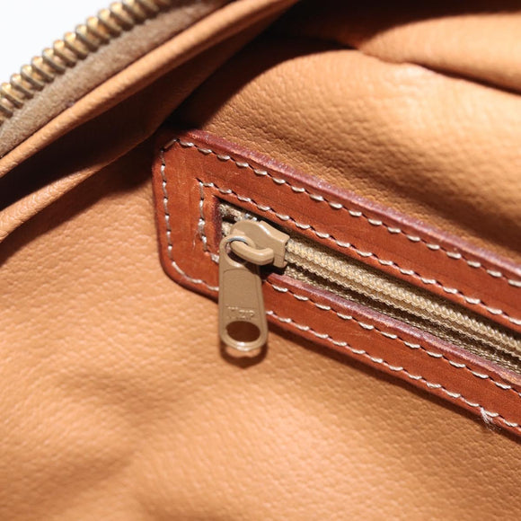 CELINE Macadam Canvas Hand Bag PVC Leather Brown Gold Auth ep16496