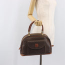 CELINE Macadam Canvas Hand Bag PVC Leather Brown Gold Auth ep16496-27