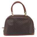 CELINE Macadam Canvas Hand Bag PVC Leather Brown Gold Auth ep16496-2