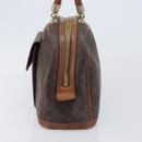 CELINE Macadam Canvas Hand Bag PVC Leather Brown Gold Auth ep16496-3