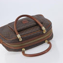 CELINE Macadam Canvas Hand Bag PVC Leather Brown Gold Auth ep16496-6