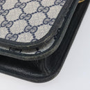 GUCCI GG Supreme Shoulder Bag PVC Navy Gold Auth ep16502-10