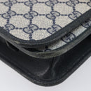 GUCCI GG Supreme Shoulder Bag PVC Navy Gold Auth ep16502-16
