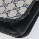 GUCCI GG Supreme Shoulder Bag PVC Navy Gold Auth ep16502-17