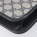 GUCCI GG Supreme Shoulder Bag PVC Navy Gold Auth ep16502-18