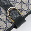 GUCCI GG Supreme Shoulder Bag PVC Navy Gold Auth ep16502-20
