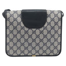 GUCCI GG Supreme Shoulder Bag PVC Navy Gold Auth ep16502-2