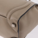 CELINE Luggage Micro Shopper Hand Bag Leather Beige Silver Auth ep16511V-17