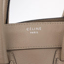 CELINE Luggage Micro Shopper Hand Bag Leather Beige Silver Auth ep16511V-18