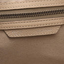CELINE Luggage Micro Shopper Hand Bag Leather Beige Silver Auth ep16511V-20