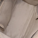 CELINE Luggage Micro Shopper Hand Bag Leather Beige Silver Auth ep16511V-10