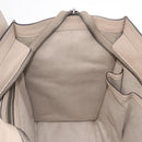 CELINE Luggage Micro Shopper Hand Bag Leather Beige Silver Auth ep16511V-21