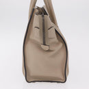 CELINE Luggage Micro Shopper Hand Bag Leather Beige Silver Auth ep16511V-3