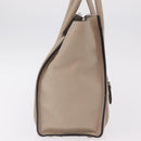 CELINE Luggage Micro Shopper Hand Bag Leather Beige Silver Auth ep16511V-4