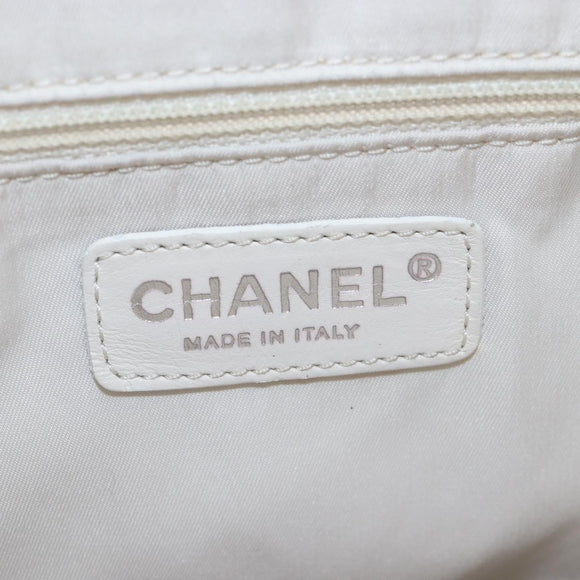 CHANEL Paris Biarritz Tote Bag Coated Canvas Gold Silver CC Auth ep16512V