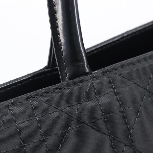 Christian Dior Canage Hand Bag Nylon Black Gold Auth ep16513A